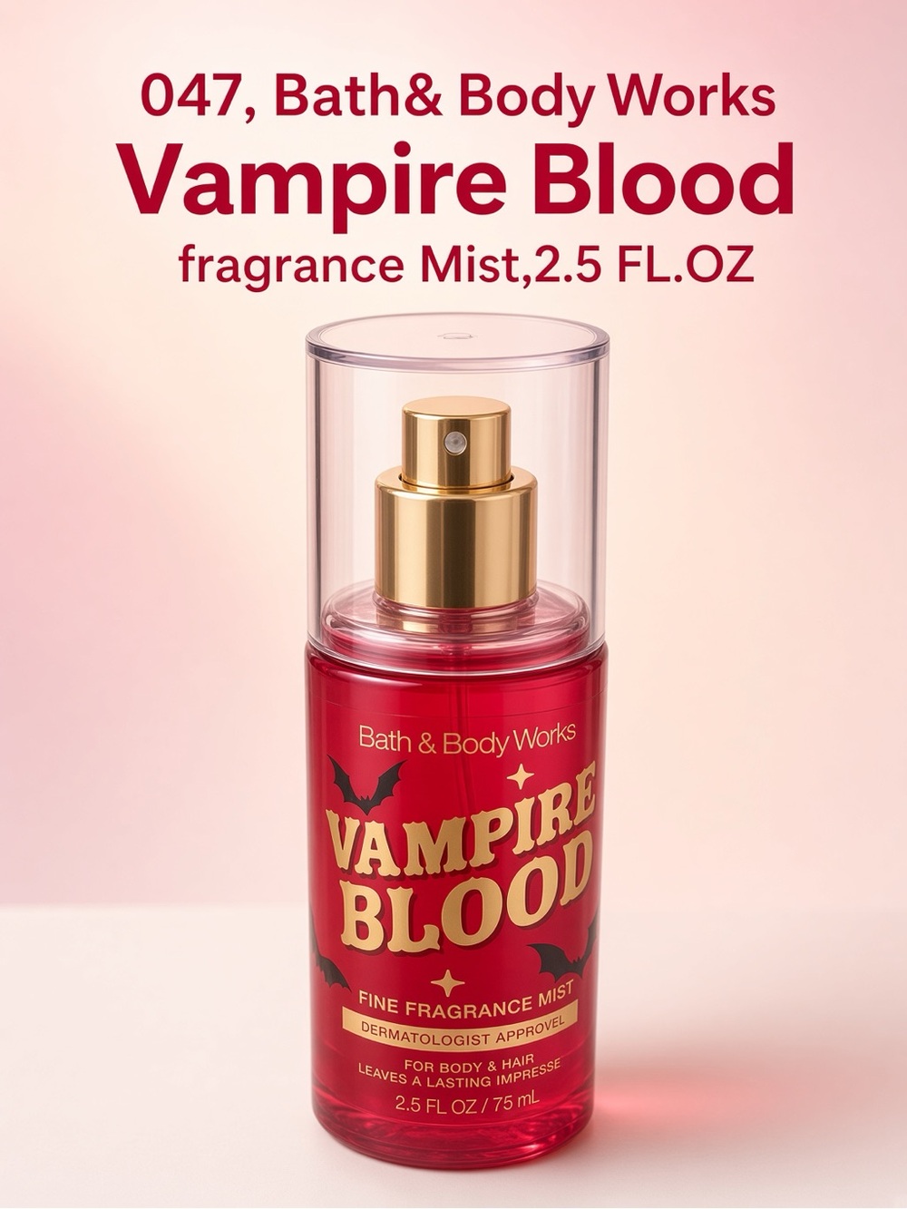 047, NWT Bath & Body Works Vampire Blood Fragrance Mist-2.5 FL.OZ.